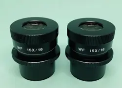 PAIR OF MITUTOYO 15X/16 WF WIDEFIELD MICROSCOPE EYEPIECES 30MM