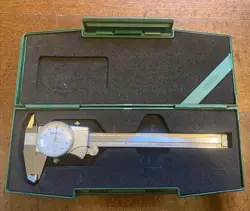MITUTOYO 505-742 DIAL CALIPER WITH CASE, 0.001