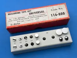 MITUTOYO MEASURING TIP SET (100% COMPLETE) FOR ANVIL MICROMETER NOS MINT!