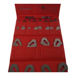 MITUTOYO 186-901 RADIUS GAGE SET, 25 LEAVES, 1/64'' TO 17/64'' BY 64THS AND 9/32
