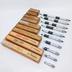 MITUTOYO ROD TYPE INSIDE MICROMETER SET OF 10 50-300MM 0.01MM FROM JAPAN /AM034