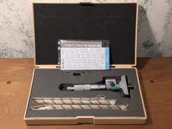MITUTOYO 0-4 INCH DIGITAL DEPTH MICROMETER SET NO 229-127 W/ CASE