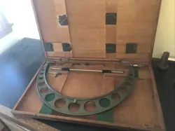 MITUTOYO 103-197  20-21” MICROMETER IN WOOD CASE W/STANDARD JAPAN
