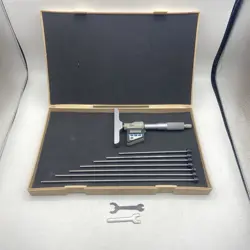 MITUTOYO DIGITAL 329-711-10 DEPTH MICROMETER METRIC & INCHES 0-6