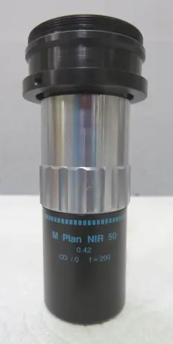 C197330 MITUTOYO M PLAN NIR 50/0.42 NEAR INFRARED MICROSCOPE OBJECTIVE ∞/0 F=200