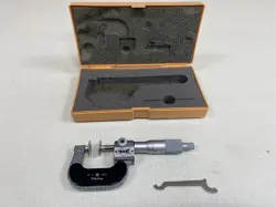 MITUTOYO 0-1” INCH DIGIT DISC FLANGE MICROMETER  # 223-125 WITH CASE + WRENCH