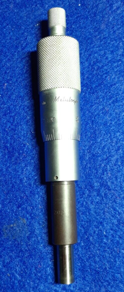 MITUTOYO MICROMETER HEAD, 0-25 MM,  0.001 MM GRAD, ~ 38 MM TOTAL TRAVEL