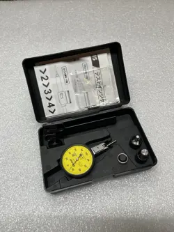 MITUTOYO HORIZONTAL DIAL TEST INDICATOR: 0.20 MM MAX, 0-100-0 DIAL READING JAPAN