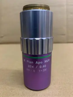 1PC USED MITUTOYO M PLAN APO NUV 20X/0.40 NEAR-ULTRAVIOLET OBJECTIVE LENS