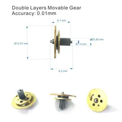 DOUBLE LAYERS MOVABLE GEAR COMPATIBLE MITUTOYO DIAL CALIPER 0.01 MM WHEELS 0-8