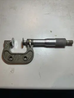 MITUTOYO 0-1” DISC FLANGE MICROMETER NO 123-125A .001” WITH RATCHET AND LOCK (7)