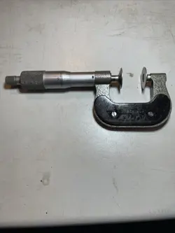 MITUTOYO 0-1” DISC FLANGE MICROMETER NO 123-125A .001” WITH RATCHET AND LOCK (6)