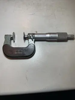 MITUTOYO 0-1” DISC FLANGE MICROMETER NO 123-125A .001” WITH RATCHET AND LOCK (4)