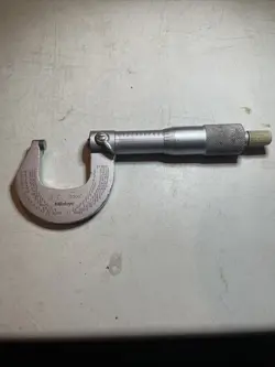 VINTAGE MITUTOYO 0-1” .0001” OUTSIDE MICROMETER W/ CARBIDE FACES + SPINDLE LOCK
