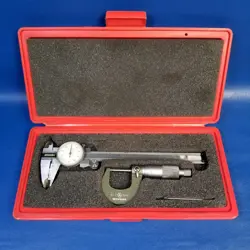 MITUTOYO 103-260 MICROMETER AND SMIEC CALIPER WITH HARD CASE