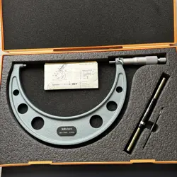 MITUTOYO 150-175MM 0.01MM 0.75MM TIP OUTSIDE BLADE MICROMETER + SETTING STANDARD