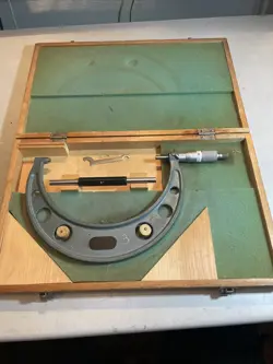 MITUTOYO 6-7” OUTSIDE MICROMETER 0.001”-CARBIDE FACED-RATCHET/LOCK+STANDARD+BOX