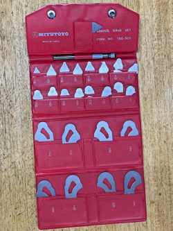 MITUTOYO RADIUS GAGE SET 186-901 1/64-1/2