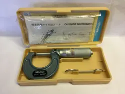 MITUTOYO NO.103-135 OUTSIDE MICROMETER 0-1 0.0001 W CASE & PAPER MADE IN JAPAN