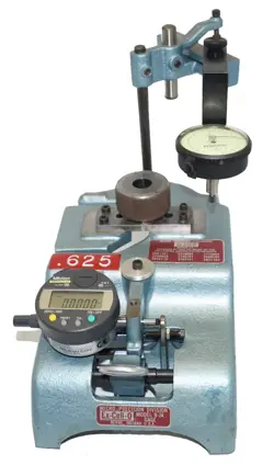EX-CELL-O RUNOUT GAGE MODEL B-21 WITH BRYANT ANVILS, MITUTOYO INDICATOR, MORE