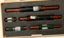 MITUTOYO MICROMETER CALIBRATION STANDARD SET 167-912, 1-5, RECERTIFIED/SEALED