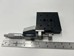 MITUTOYO DIGITAL MICROMETER 350-714-30 W/  NEWPORT 426 SERIES STAGE