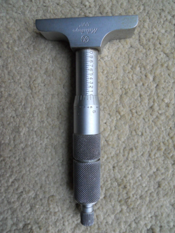 MITUTOYO D6284 VERNIER DEPTH GAUGE, MICROMETER TYPE, 0-1