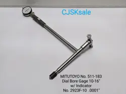 MITUTOYO NO. 511-183 DIAL BORE GAGE 10-16 W/INDICATOR NO.2923F-10 .0001