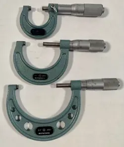 LOT OF 3 MITUTOYO OUTSIDE MICROMETERS 103-115, 114 & 135 (101702) NO BOXES