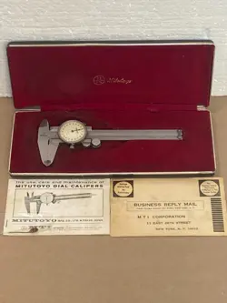MITUTOYO 4IN DIAL CALIPER NO. 505-629 - IN ORIGINAL CASE