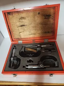 MITUTOYO OUTSIDE MICROMETER SETS 193-901 M810-75 MADE IN JAPAN 0-75MM