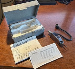 MITUTOYO TOUCH SIGNAL PROBE 192001 W/PAPERWORK AND STORAGE CASE MADE IN JAPAN