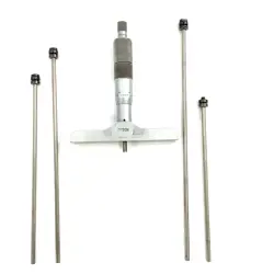 MITUTOYO BUTCH MECHANICAL DEPTH MICROMETER 1 RANGE W/ 4 RODS