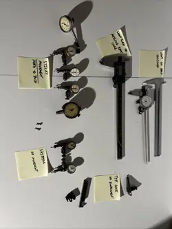LOT OF INDICATORS FOR REPAIR STARRETT LAST WORD INDICATORS MITUTOYO DIGI CALIPER