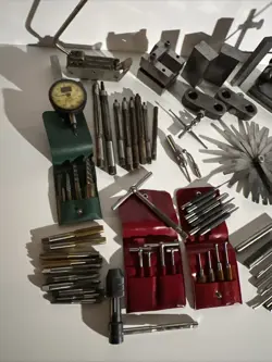 LOT MACHINIST TOOLS STARRETT LUFKIN MITUTOYO MIC GAGE DEPTH CALIPER ANGLE BLOCK