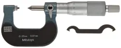NEW MITUTOYO SCREW THREAD PITCH MICROMETER 0-25MM / 0.01MM0.6-0.9MM / 44-28TPI