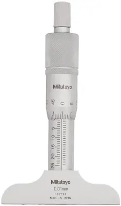 MITUTOYO 128-103 VERNIER DEPTH GAUGE  MICROMETER TYPE  0-25MM RANGE  0.01MM