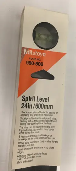 MITUTOYO 980-508 SPIRIT LEVEL, 24