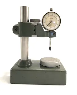 MITUTOYO # 7003 DIAL GAGE COMPARATOR STAND INSPECTION BASE W/ TECLOCK DIAL GAGE