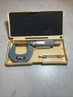 MITUTOYO NO 115-153 0-1 .0001 BALL ANVIL MICROMETER WITH RATCHET/LOCK