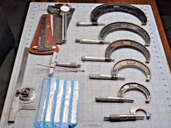 LOT/SET OF MICROMETERS STARRETT, DIAL CALIPER MITUTOYO, DEPTH MIC, MACHINIST