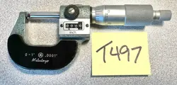 MITUTOYO # 295-253 DUAL SPHERICAL FACE MICROMETER W/ MECHANICAL DIGITAL COUNTER