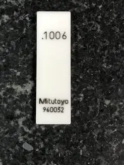MITUTOYO  .1006 CERAMIC GAGE BLOCK CERA GAUGE BLOCK EXCELLENT CONDITION!