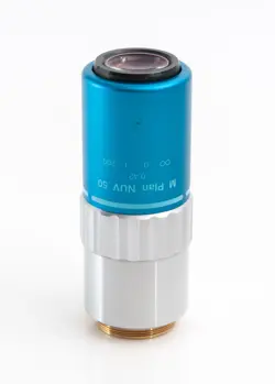 MITUTOYO MICROSCOPE OBJECTIVE M PLAN NUV 50X/0.42 F=200