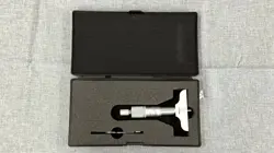 MITUTOYO 128-105 VERNIER DEPTH GAUGE, MICROMETER TYPE W/CASE FREE SHIPPING
