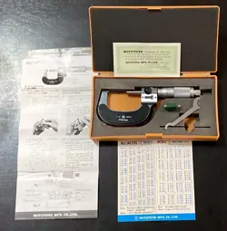 MITUTOYO NO. 193-212 1-2 INCH .0001 O.D. MICROMETER WITH ORIGINAL CASE BOX