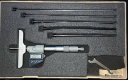 MITUTOYO DIGITAL DEPTH MICROMETER WITH 6 RODS