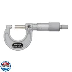 MITUTOYO 103-129 OUTSIDE MICROMETER, BAKED-ENAMEL FINISH, RATCHET STOP, 0-25M