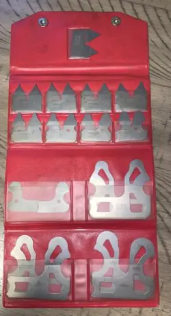 VG COMPLETE MITUTOYO  DECIMAL 186-906 RADIUS GAUGE SET HARDENED STAINLESS STEEL
