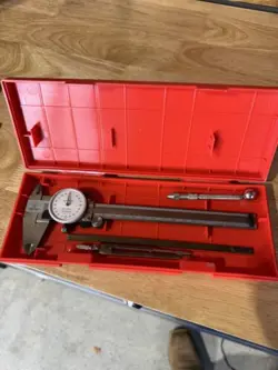 MITUTOYO DIAL CALIPER 150MM 505-646 D15T W/ GERMAN COMPASS